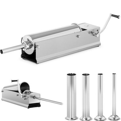 Manuelle Wurstfüllmaschine, horizontal, 7 l + 4 Trichter