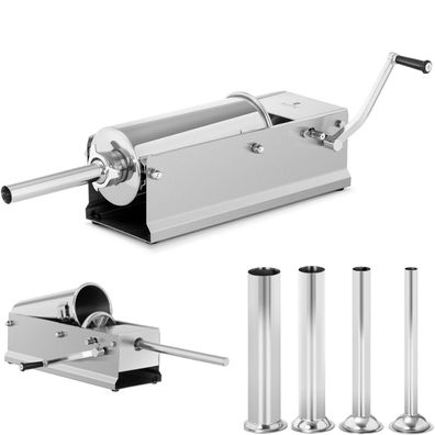 Manuelle Wurstfüllmaschine, horizontal, 5 l + 4 Trichter