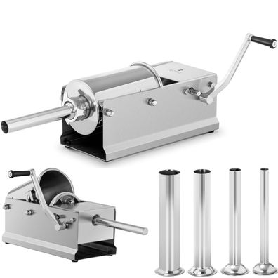 Manuelle Wurstfüllmaschine, horizontal, 3 l + 4 Trichter