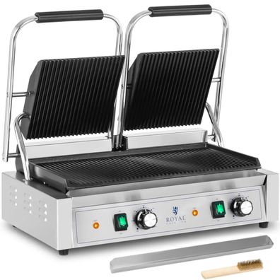 Doppelkontaktgrill, doppelseitig, gerillt, 3600 W