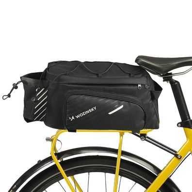 Fahrradgepäckträgertasche mit Schultergurt, 9 l, Regenhülle, schwarz