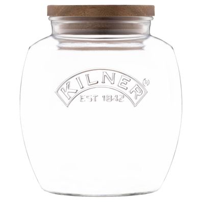 KILNER | Vorratsglas mit Akazienholzdeckel, Akazienholz