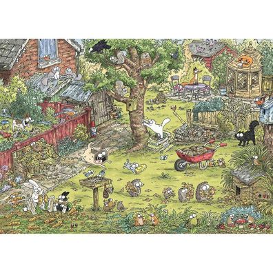 Dreieckiges 1000 Teile Puzzle - Simons Katze: Abenteuer im Garten