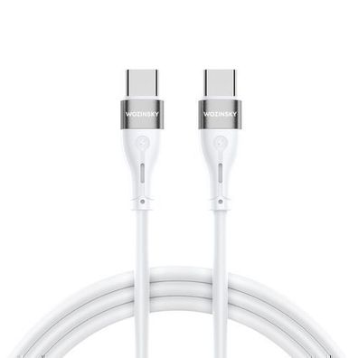 Wozinsky USB-C auf USB-C Kabel 65W, 2m - Weiß, Schnellladetechnologie, Telefonzu