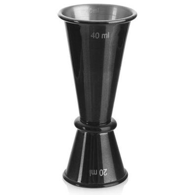 Doppelseitiger Messbecher aus Edelstahl, Schwarz, 20/40 ml