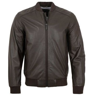 Bugatti - Herren Lederjacke Blouson Lammnappa braun