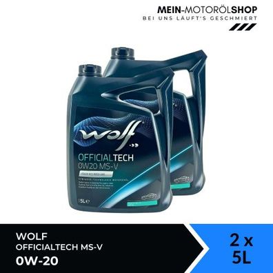 Wolf OfficialTech 0W-20 MS-V 2x5 Liter