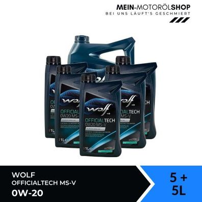 Wolf OfficialTech 0W-20 MS-V 5 + 5 Liter