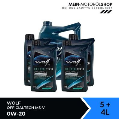 Wolf OfficialTech 0W-20 MS-V 5 + 4 Liter