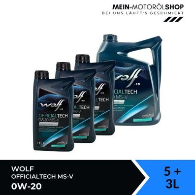 Wolf OfficialTech 0W-20 MS-V 5 + 3 Liter