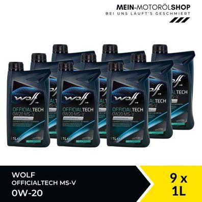 Wolf OfficialTech 0W-20 MS-V 9x1 Liter