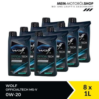 Wolf OfficialTech 0W-20 MS-V 8x1 Liter