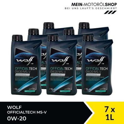 Wolf OfficialTech 0W-20 MS-V 7x1 Liter