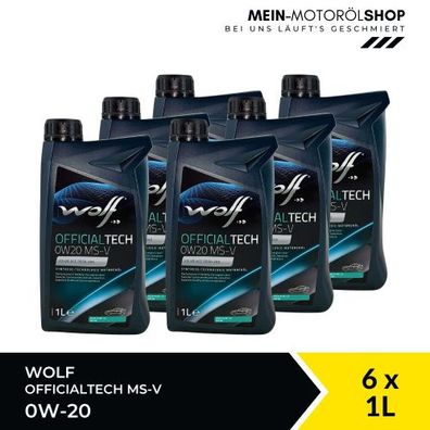 Wolf OfficialTech 0W-20 MS-V 6x1 Liter