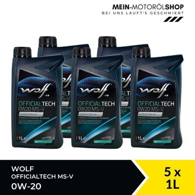 Wolf OfficialTech 0W-20 MS-V 5x1 Liter