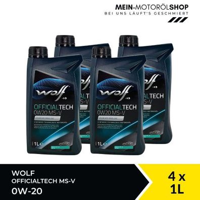 Wolf OfficialTech 0W-20 MS-V 4x1 Liter