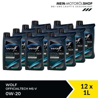 Wolf OfficialTech 0W-20 MS-V 12x1 Liter