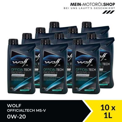 Wolf OfficialTech 0W-20 MS-V 10x1 Liter