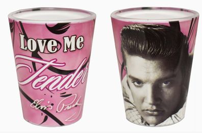 Elvis Presley Shot Glass - Love Me Tender Pink