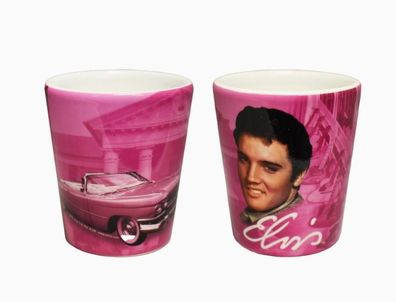 Elvis Presley Shot Glass - Pink with Guitars