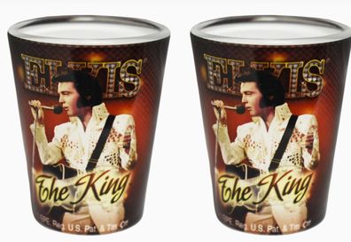 Elvis Presley Shot Glass - The King Red Background