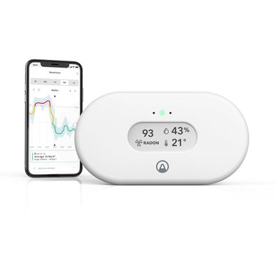 Airthings View Radon 2989 Radonmessgerät WLAN Temperatur Feuchtigkeit Defekt