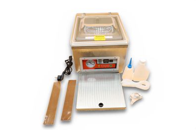 VEVOR Kammervakuumierer DZ-260A 180W 6,5 cbm/h 33x25cm Edelstahl Silber