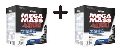 2 x Weider Mega Mass 4000 (7000g) Vanilla