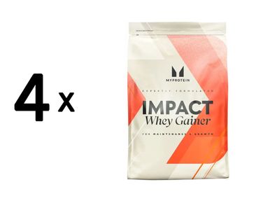 4 x Myprotein Impact Weight Gainer (2500g) Strawberry