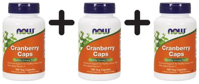3 x NOW Foods Cranberry Caps - 100 vcaps