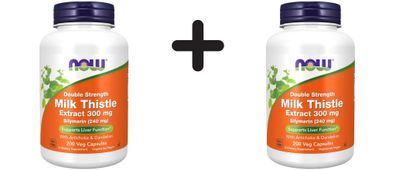 2 x NOW Foods Silymarin with Artichoke & Dandelion, 300mg - 200 vcaps