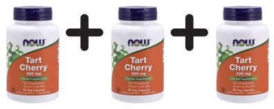 3 x NOW Foods Tart Cherry, 500mg - 90 vcaps