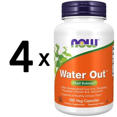 4 x NOW Foods Water Out - 100 vcaps