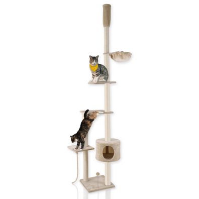 Lycce Katzenbaum TOWER Kratzbaum deckenhoch Sisal Plüsch 230-260 cm