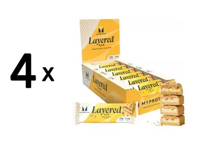 4 x Myprotein Layered Bars (12x60g) White Gold