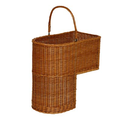 Lycce Treppenkorb Aufbewahrungskorb mit Griff Weide natur 20 l (40 x 22 x 40 cm)