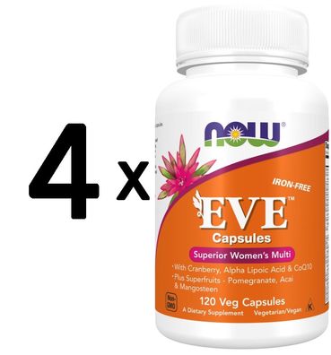 4 x NOW Foods EVE Superior Women's Multi - 120 vegcaps
