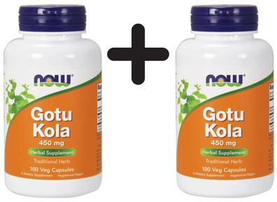 2 x NOW Foods Gotu Kola, 450mg - 100 vcaps