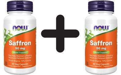 2 x NOW Foods Saffron, 50mg - 60 vcaps