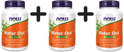 3 x NOW Foods Water Out - 100 vcaps