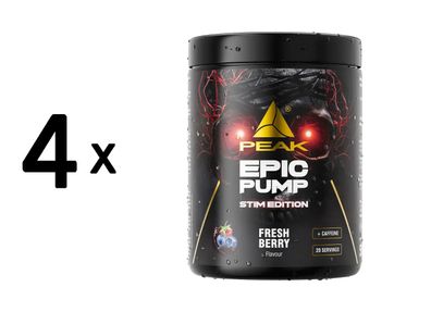 4 x Peak Epic Pump Stim Edition (500g) Fresh Berry