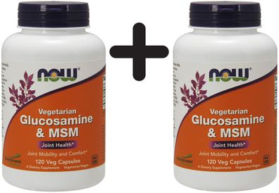 2 x NOW Foods Glucosamine & MSM Vegetarian - 120 vcaps