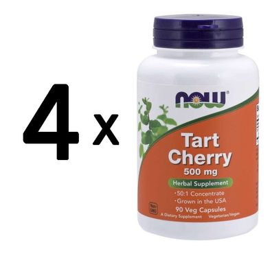 4 x NOW Foods Tart Cherry, 500mg - 90 vcaps