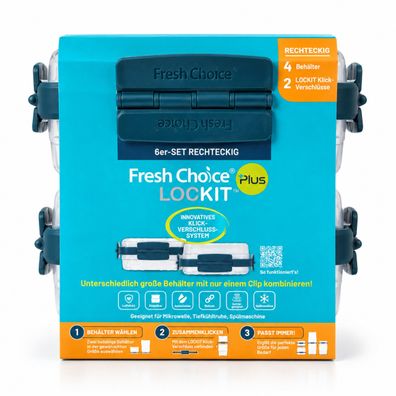 Fresh Choice Plus LOCKIT Lunch to Go 6-teilig 280 560 ml Vorratsdosen
