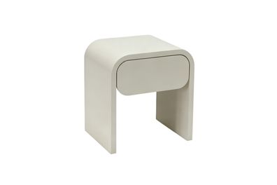 Beistelltisch mit Schublade in Latte-Creme hochglänzend