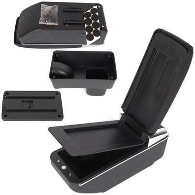 Suzuki Swift 04-18 Armlehne mit Ablagefach, schwarzes Öko-Leder + Montagesatz