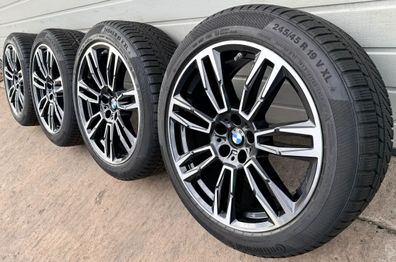 4x Original BMW 5er I5 G60 G61 19 Zoll Winterräder Doppelspeiche M935 DOT24 7-8mm