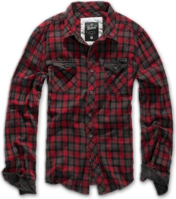 Brandit Hemd Checkshirt Duncan in Red-Brown