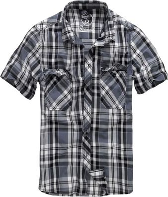 Brandit Hemd Roadstar Shirt, 1/2 Sleeve in Black-Anthracite