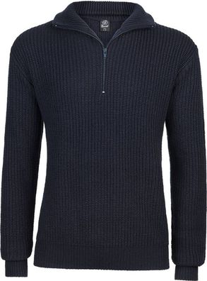 Brandit Hoodie / Sweatshirt Marine Pullover Troyer in Navy